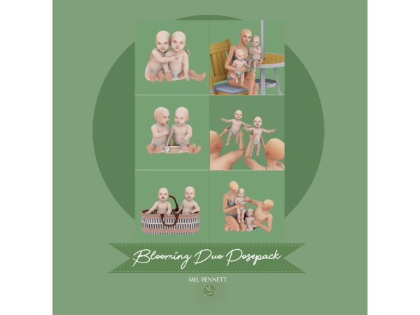 Mix Blooming Duo Posepack - The Sims 4 Custom Content