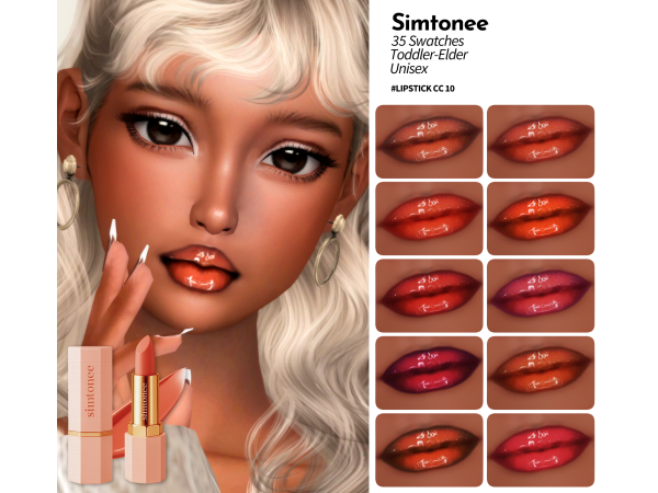 Maxis Match Simtonee Lipstick 10 - The Sims 4 Custom Content