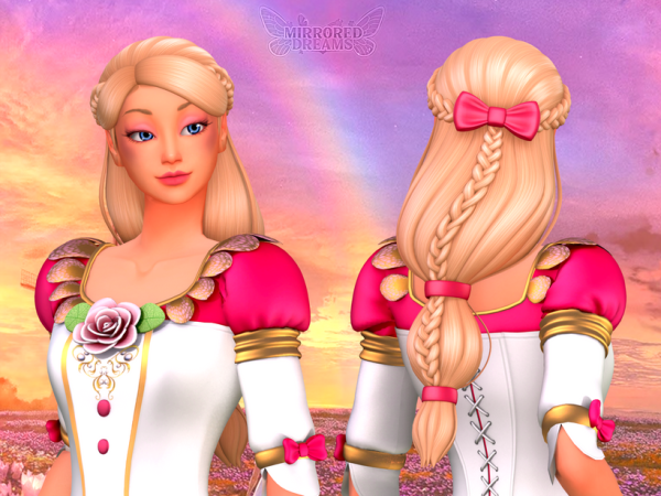 Mix Genevieve's Hair Barbie and the 12 Dancing Princesses Collection by mirroreddreamscc - The Sims 4 Custom Content