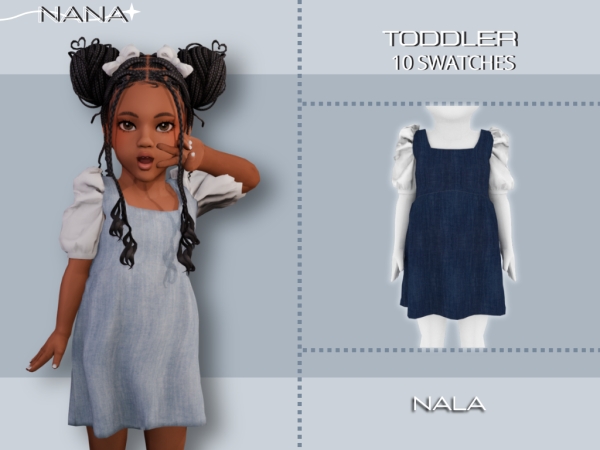 Maxis Match 7NANA (Nala) Puff Sleeve Dress - The Sims 4 Custom Content