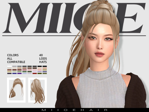 Maxis Match MIIOE Hair tied up by MIIOE - The Sims 4 Custom Content