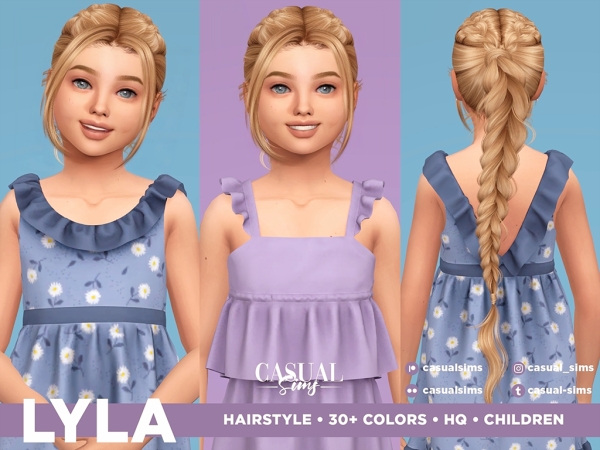 Alpha Lyla hairstyle With Bangs Children - The Sims 4 Custom Content