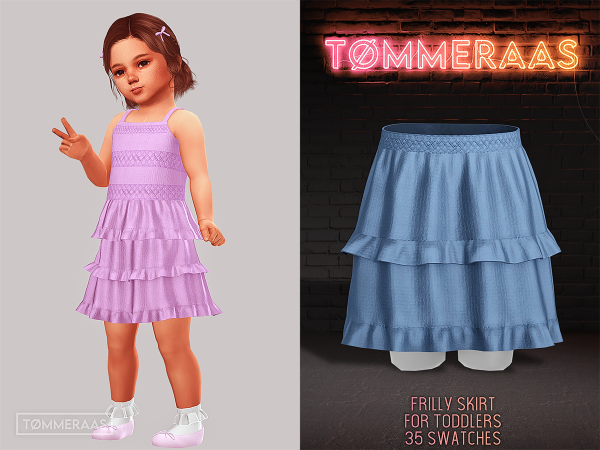 Mix TØMMERAAS Frilly Skirt for Toddlers - The Sims 4 Custom Content