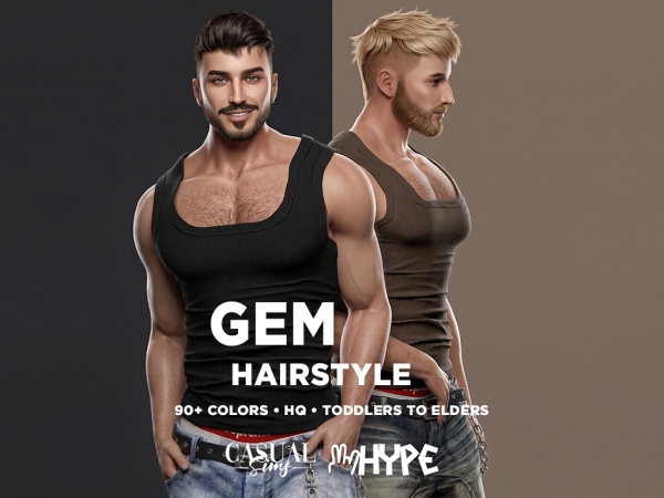 Alpha Gem Hairstyle Modern Mullet COLLAB withHype - The Sims 4 Custom Content