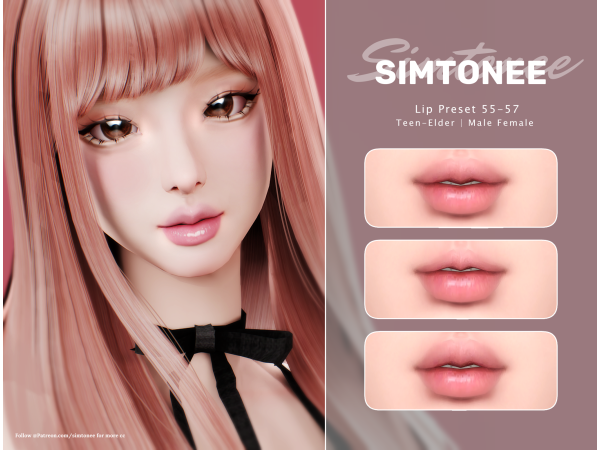 Mix Simtonee Lip Preset 55 57 - The Sims 4 Custom Content