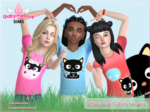Maxis Match Chococat T shirts for girls Updated 2025 - The Sims 4 Custom Content
