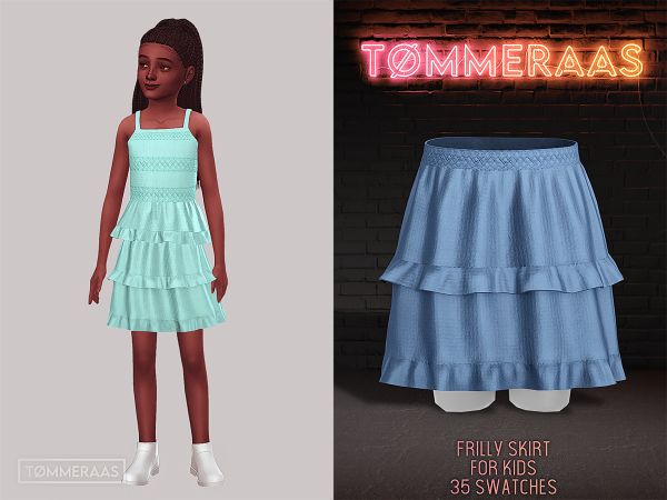 Mix TØMMERAAS Frilly Skirt for Kids - The Sims 4 Custom Content