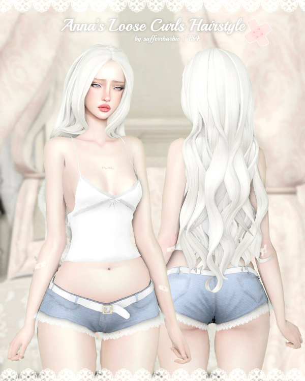 Maxis Match Anna's Loose Curls by simsfinds - The Sims 4 Custom Content