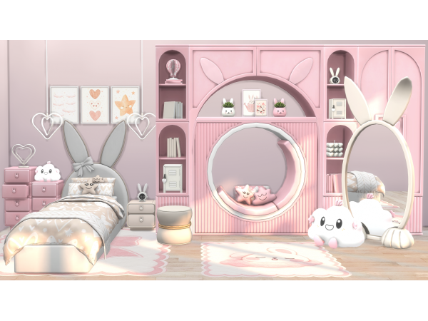 Maxis Match Kids Bunny Bedroom Set - The Sims 4 Custom Content