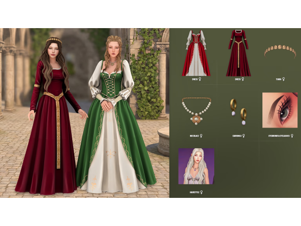 Mix FANTASY KINGDOM FEMALE SET 3 - The Sims 4 Custom Content