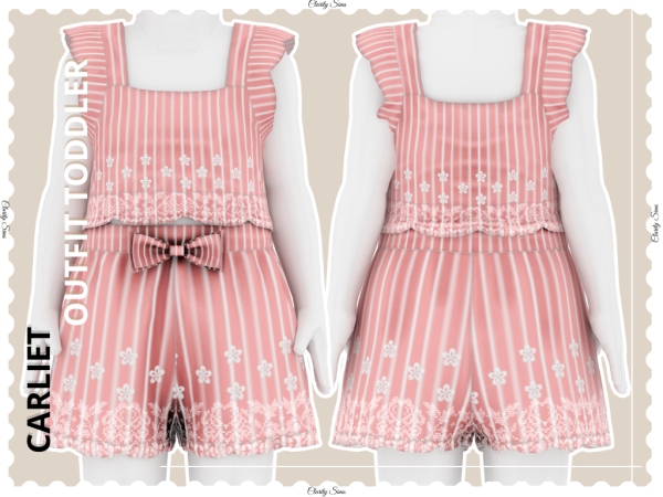 Alpha Carliet Outfit Toddler - The Sims 4 Custom Content