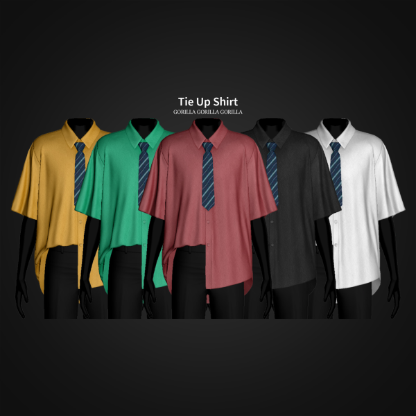 Alpha Tie Up Shirt by simsfinds - The Sims 4 Custom Content