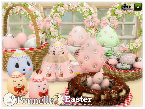 Mix Easter prunella deco set by jomsims - The Sims 4 Custom Content