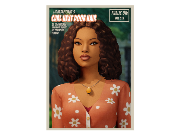 Maxis Match Curl Next Door Hair by LightDeficient - The Sims 4 Custom Content