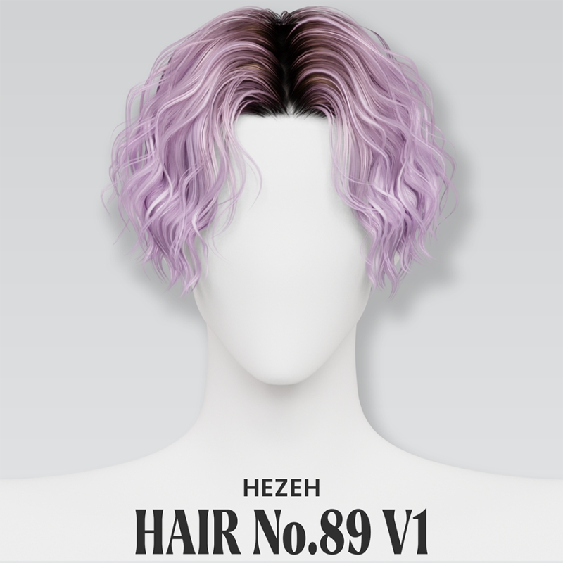 Alpha [Hezeh]Hair No89 V1 by hezeh - The Sims 4 Custom Content