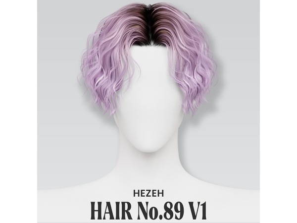 Alpha [Hezeh]Hair No89 V1 - The Sims 4 Custom Content