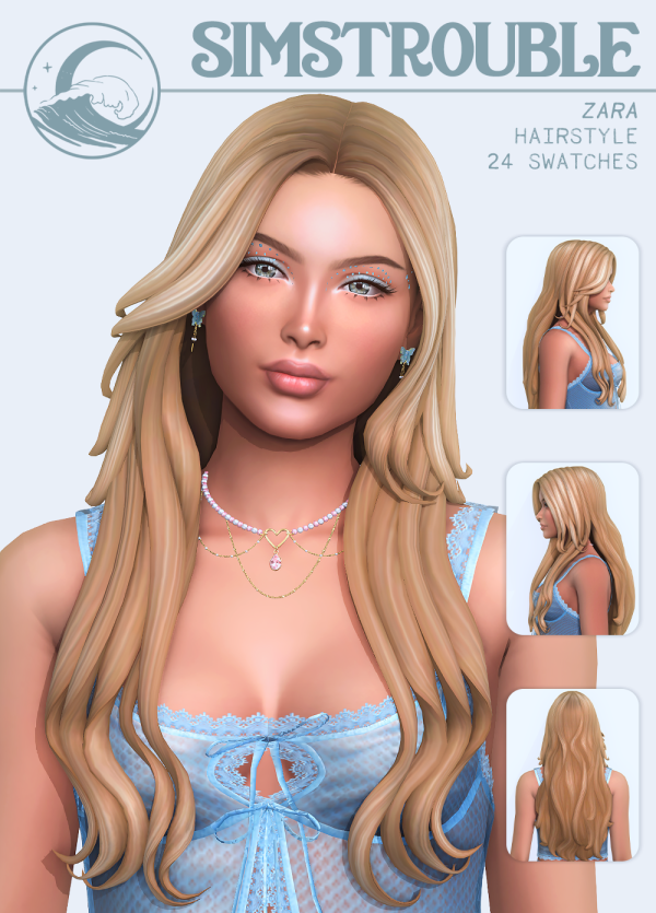 Maxis Match Zara Hairstyle Set by simsfinds - The Sims 4 Custom Content