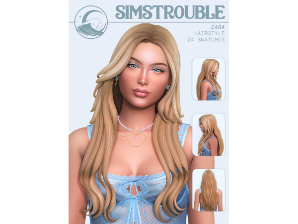 Maxis Match Zara Hairstyle Set by simstrouble - The Sims 4 Custom Content