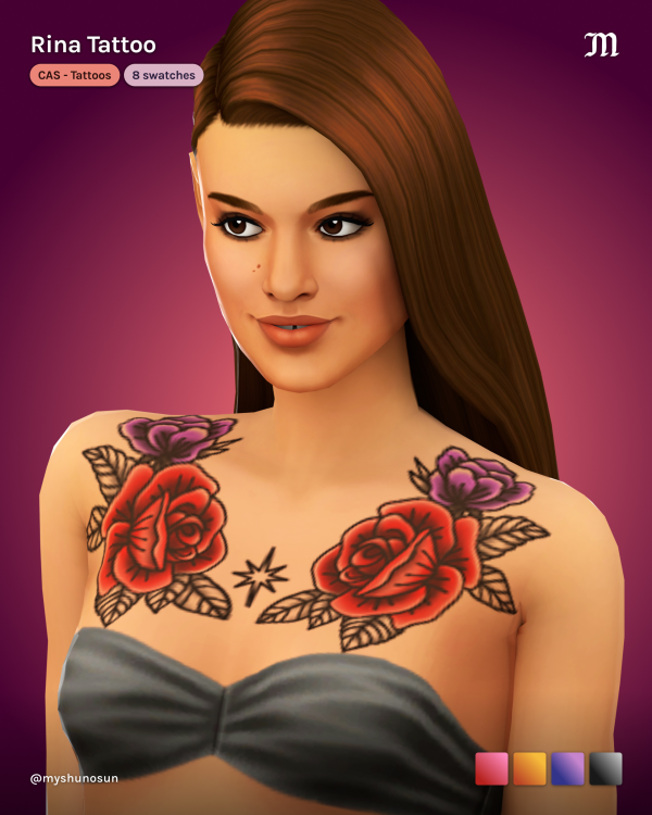 Mix Rina Tattoo by simsfinds - The Sims 4 Custom Content
