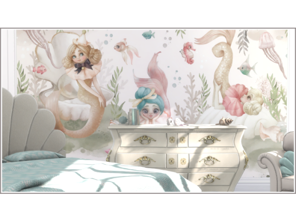 Alpha Anya Mermaids Wallpaper by philo - The Sims 4 Custom Content