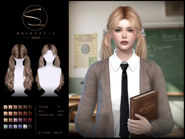 Alpha sclub_ts4_hair_ 040426 Club by S - The Sims 4 Custom Content