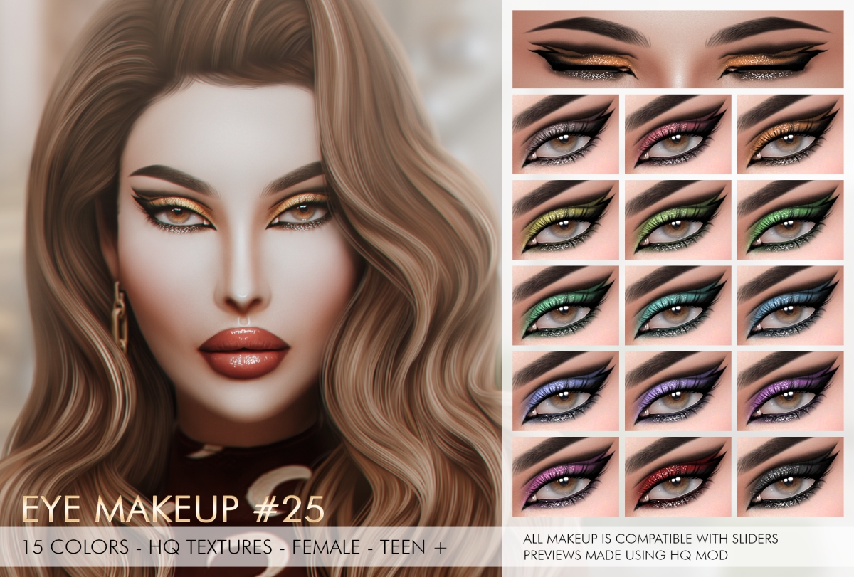 Alpha EYE MAKEUP 25 by simsfinds - The Sims 4 Custom Content