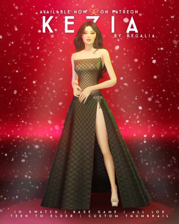 Mix KEZIA DRESS by simsfinds - The Sims 4 Custom Content