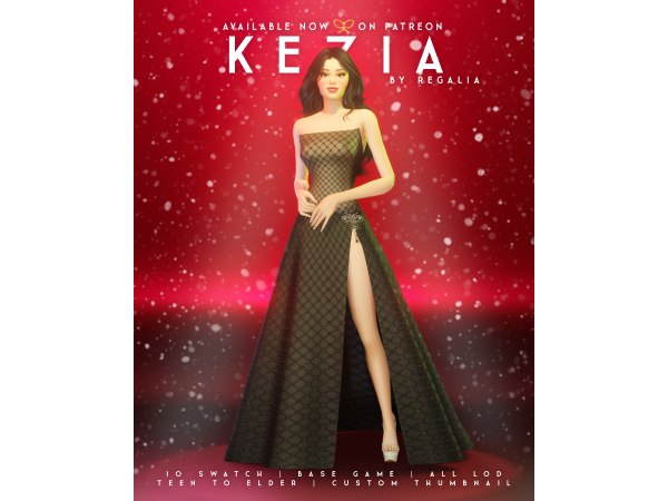 Mix KEZIA DRESS by simsregalia - The Sims 4 Custom Content