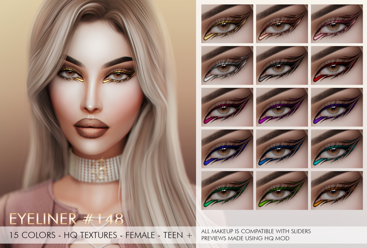 Alpha EYELINER 148 by simsfinds - The Sims 4 Custom Content