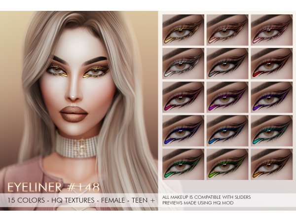 Alpha EYELINER 148 - The Sims 4 Custom Content