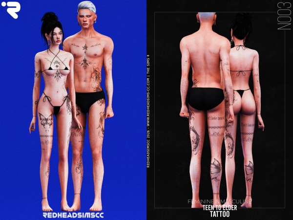 Alpha AU TATTOO N003 - The Sims 4 Custom Content