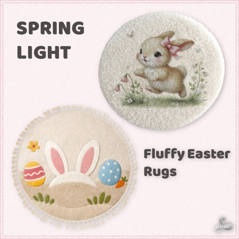 Maxis Match Spring Light Fluffy Easter Rugs by mde - The Sims 4 Custom Content