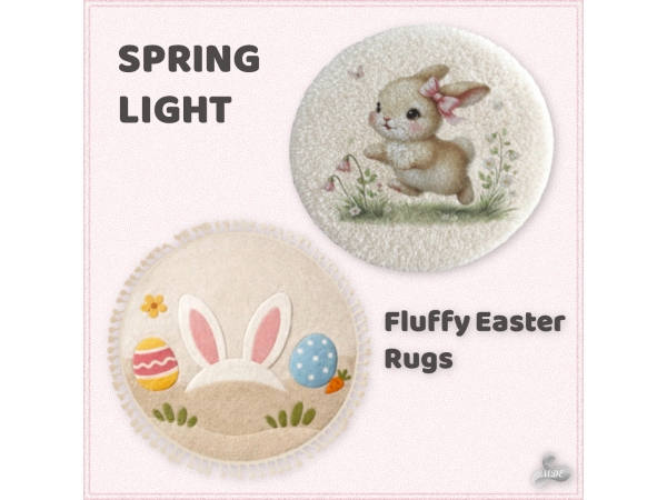 Maxis Match Spring Light Fluffy Easter Rugs - The Sims 4 Custom Content