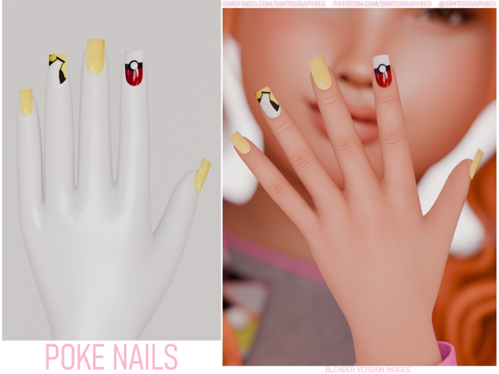 Alpha Poke Nails by simtographies - The Sims 4 Custom Content