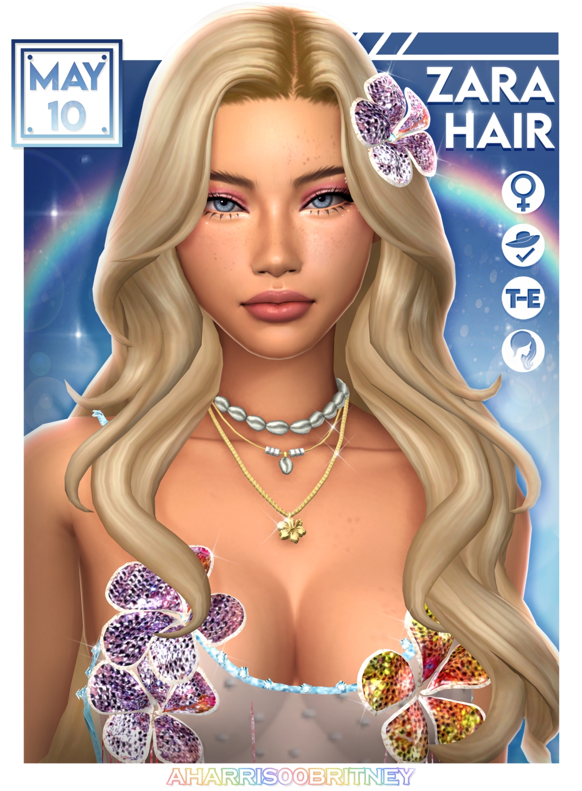 Maxis Match Zara Hair by simsfinds - The Sims 4 Custom Content