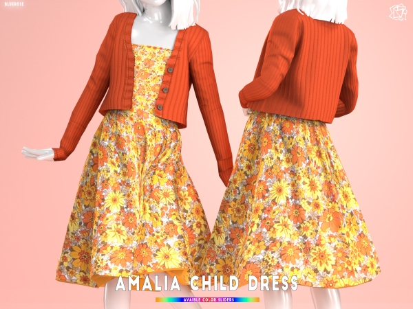 Mix Amalia Child Dress brsims - The Sims 4 Custom Content