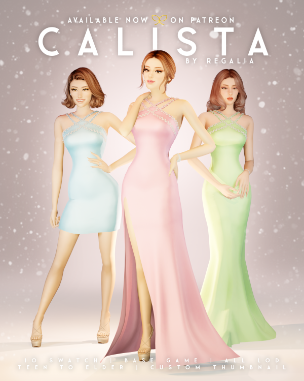 Maxis Match CALISTA DRESS by simsfinds - The Sims 4 Custom Content