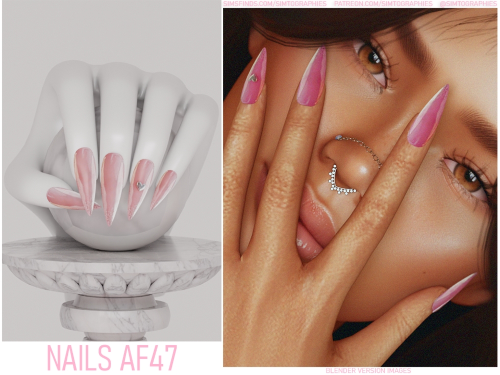 Alpha Nails AF47 by simtographies - The Sims 4 Custom Content