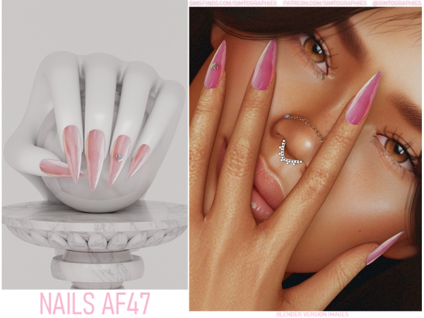 Alpha Nails AF47 - The Sims 4 Custom Content