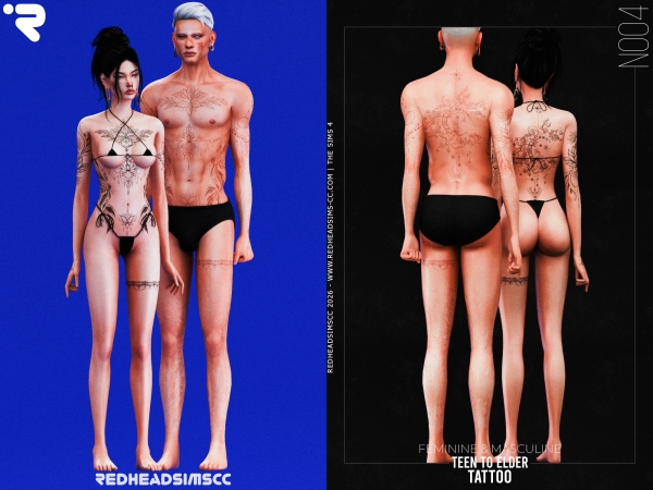 Alpha AU TATTOO N004 - The Sims 4 Custom Content