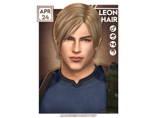 Maxis Match Leon Hair by aharris00britney - The Sims 4 Custom Content