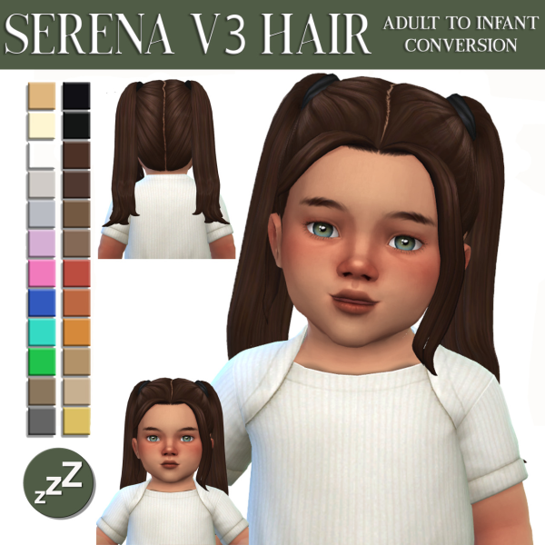 Maxis Match SERENA HAIR V3 CONVERSION by simsfinds - The Sims 4 Custom Content