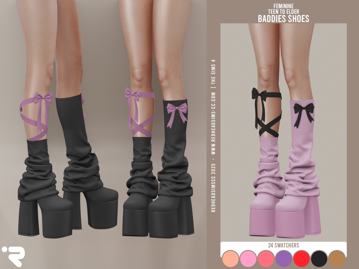 Alpha BADDIES SHOES by redheadsims - The Sims 4 Custom Content