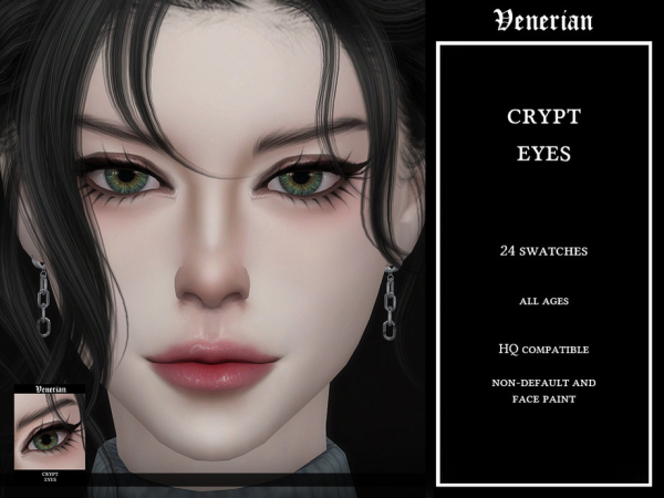 Alpha Crypt Eyes (Non Default and Face Paint) by Venerian - The Sims 4 Custom Content