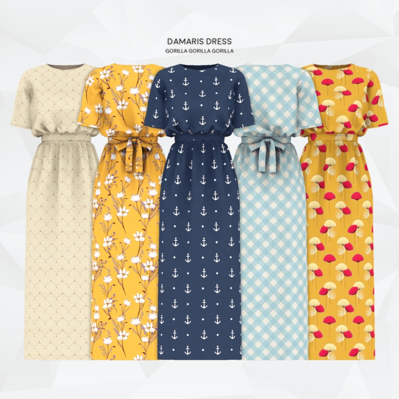 Alpha [Gorilla Gorilla Gorilla] Damaris Dress by simsfinds - The Sims 4 Custom Content