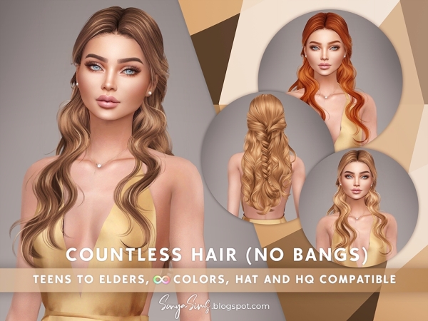 Alpha Countless Hair (No Bangs) - The Sims 4 Custom Content