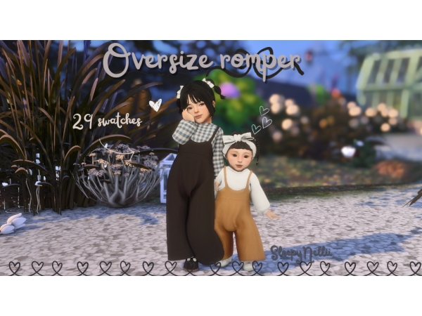Mix Oversize romper Toddler version - The Sims 4 Custom Content