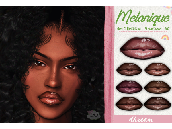 Mix Melanique Lips by dhream - The Sims 4 Custom Content