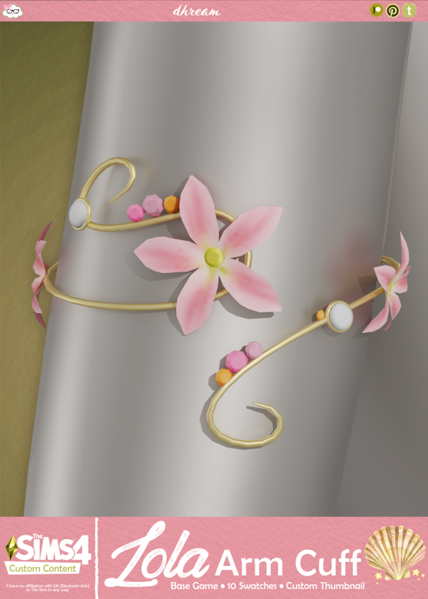 Mix Lola Arm Cuff by simsfinds - The Sims 4 Custom Content