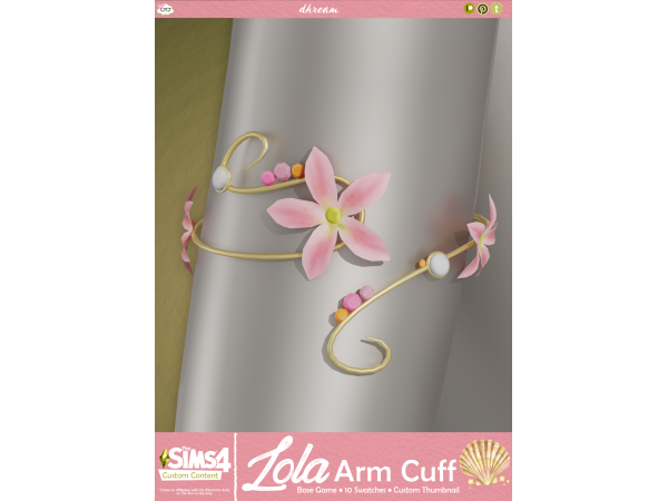 Sims 4 Maxis Mix Female Bracelets CC: Lola Arm Cuff by dhream